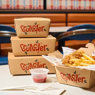 Custom Kraft Paper Take-Out Box With Top-Lock Stackable