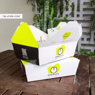 Recyclable Custom Paper Take-Out Box Water Oil Resistant