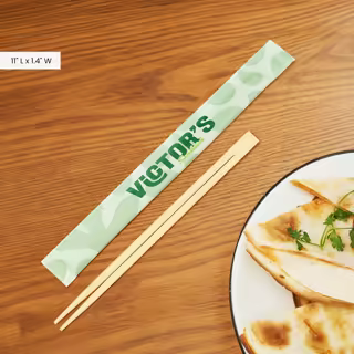 Personalized Bamboo Chopsticks Hygienic Kraft Wrap Free Design