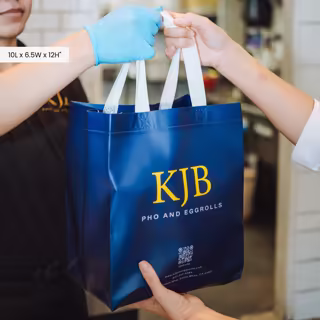 Custom Reusable To-Go Bag Water-Resistant Non-Woven With Logo