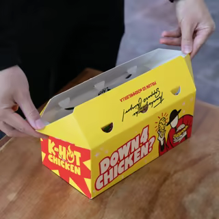 Custom Paper Chicken Box with Vent Holes