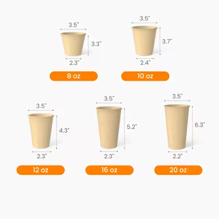 Kraft Paper Hot Cup Size