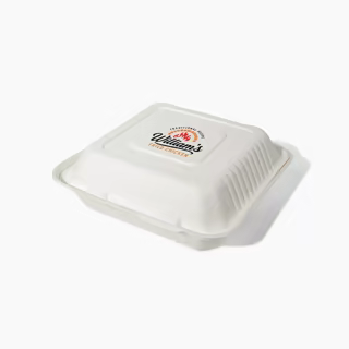Custom Compostable 3-Comp Clamshell Container