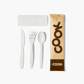Custom Kraft Cutlery Set (Spoon, Fork, Knife, Napkin) Wholesale