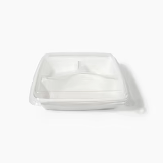Compostable 3-Compartment Tray with Lid