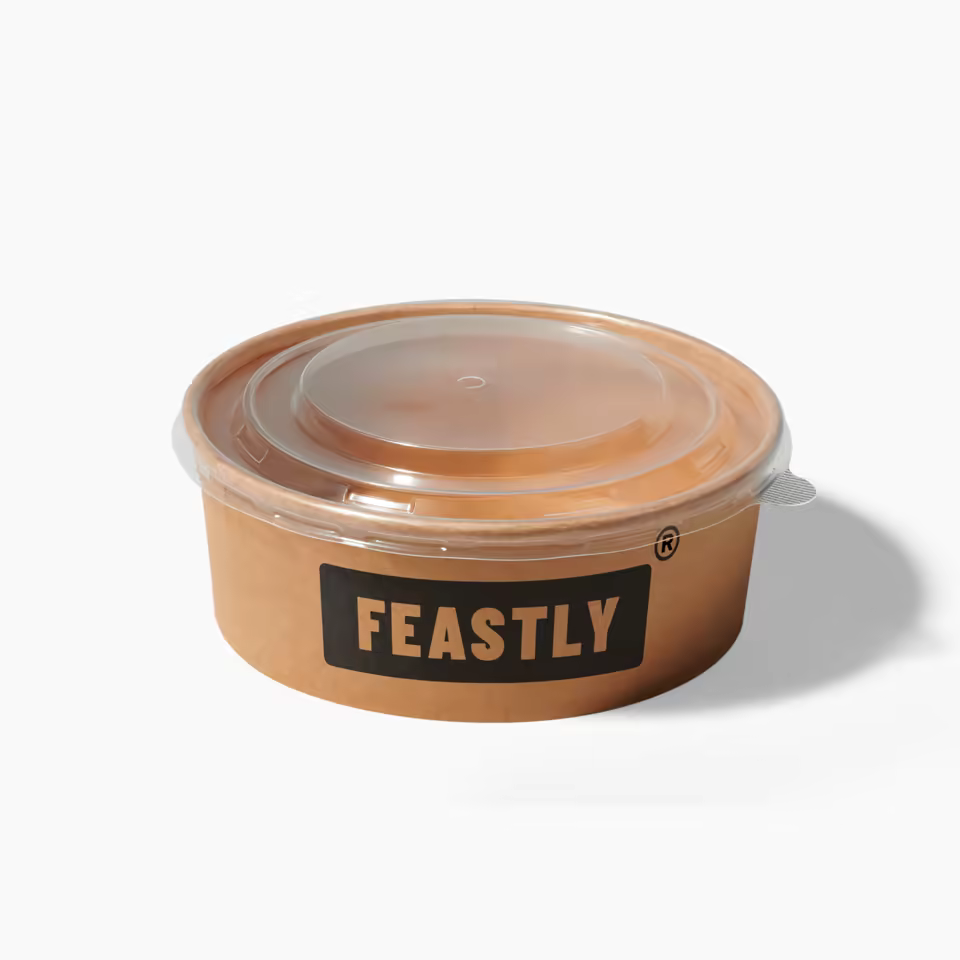 Kraft Paper Salad Bowls with Primium Logo Printing