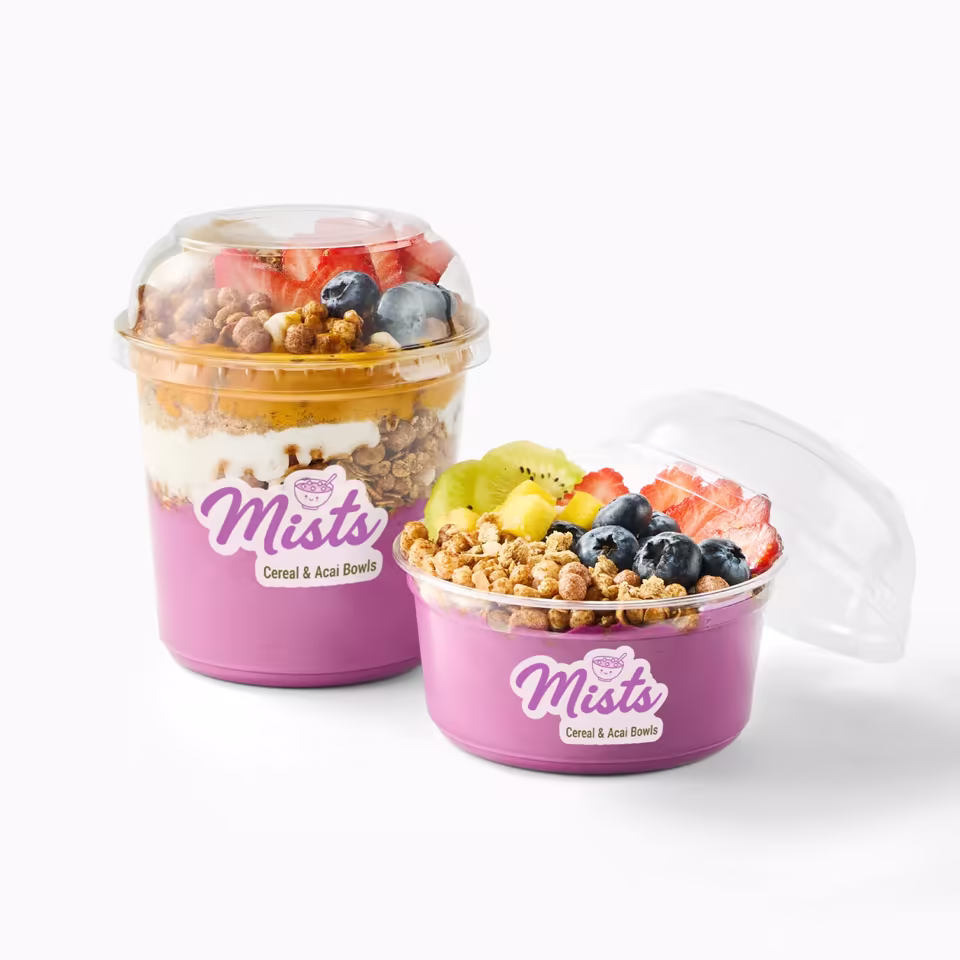 Printed Plastic Dessert Bowl Container