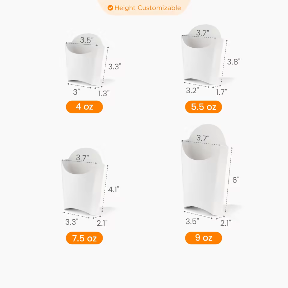 Custom French Fry Holder Size