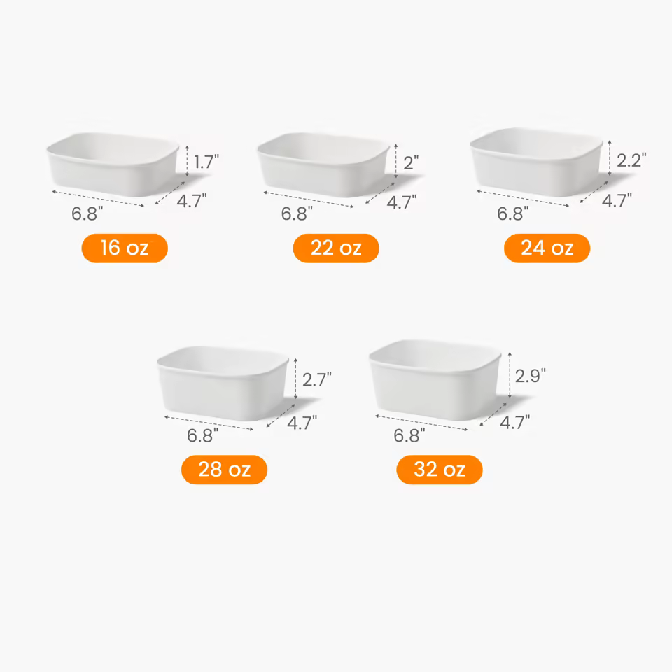 Custom Rectangular Paper Meal Prep Container Size