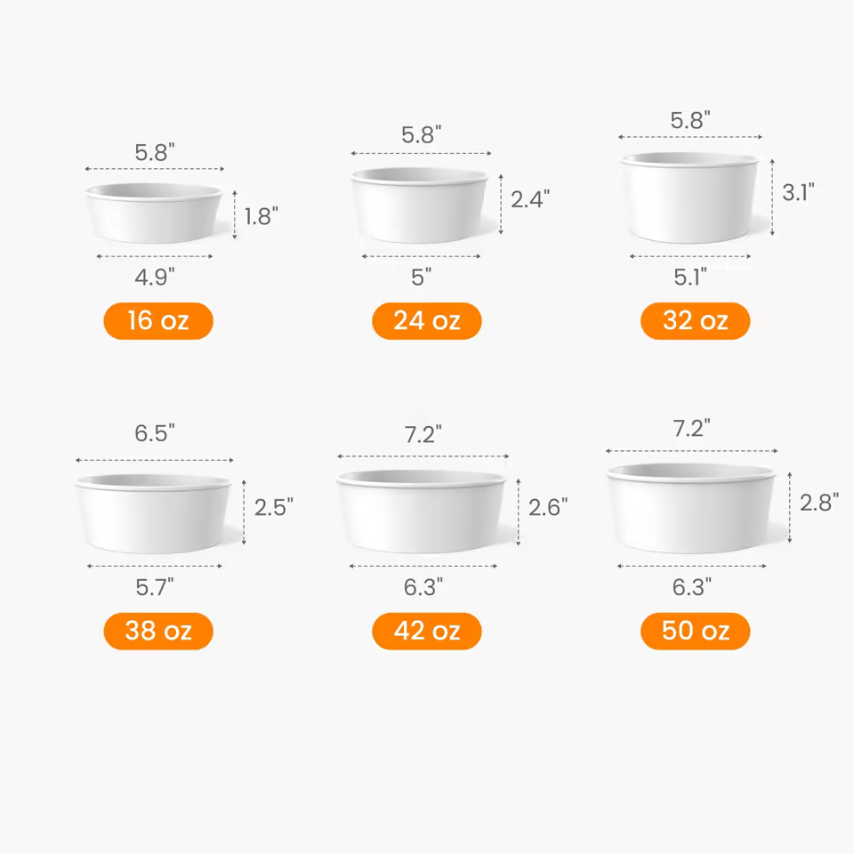 Custom Wide Paper Bowl Size