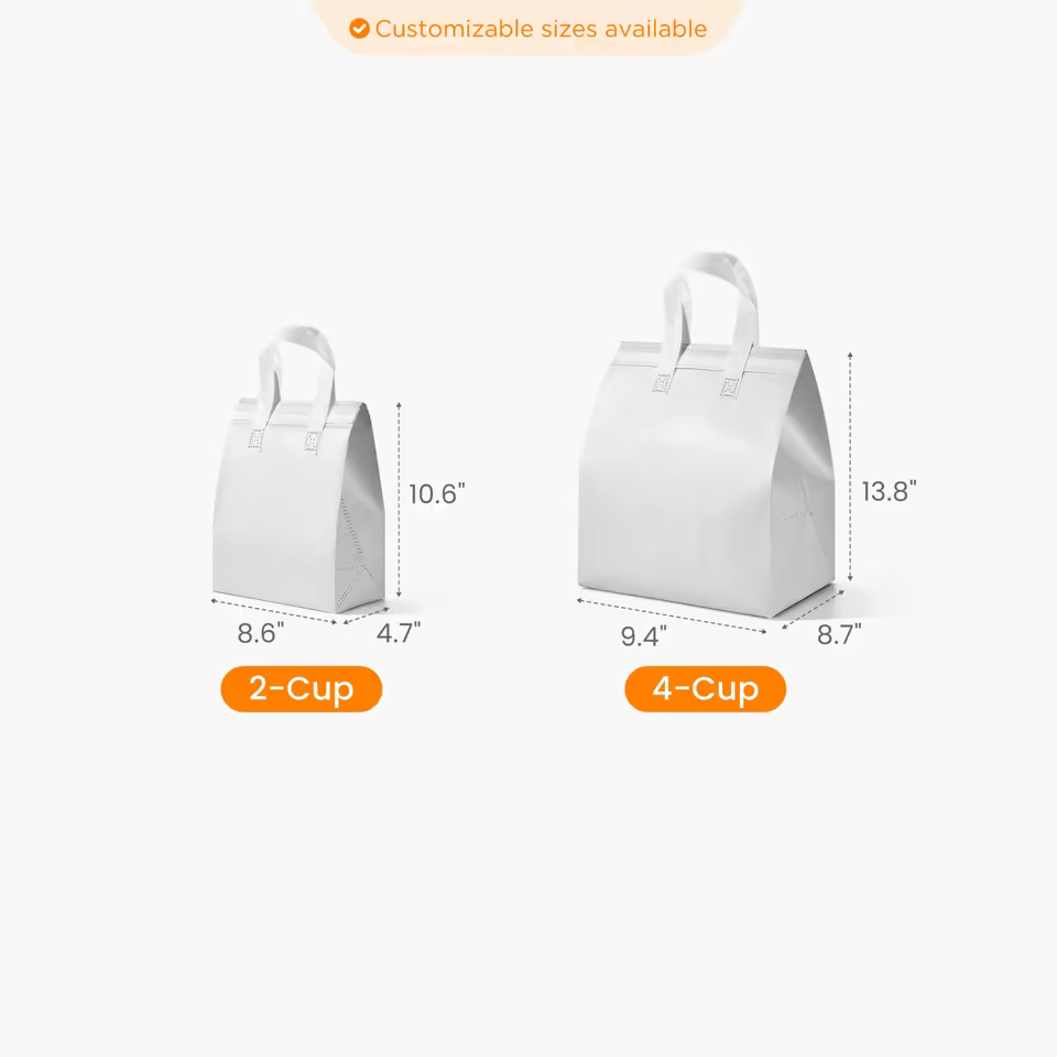 Custom Sealable Insulated Tote Bag Size