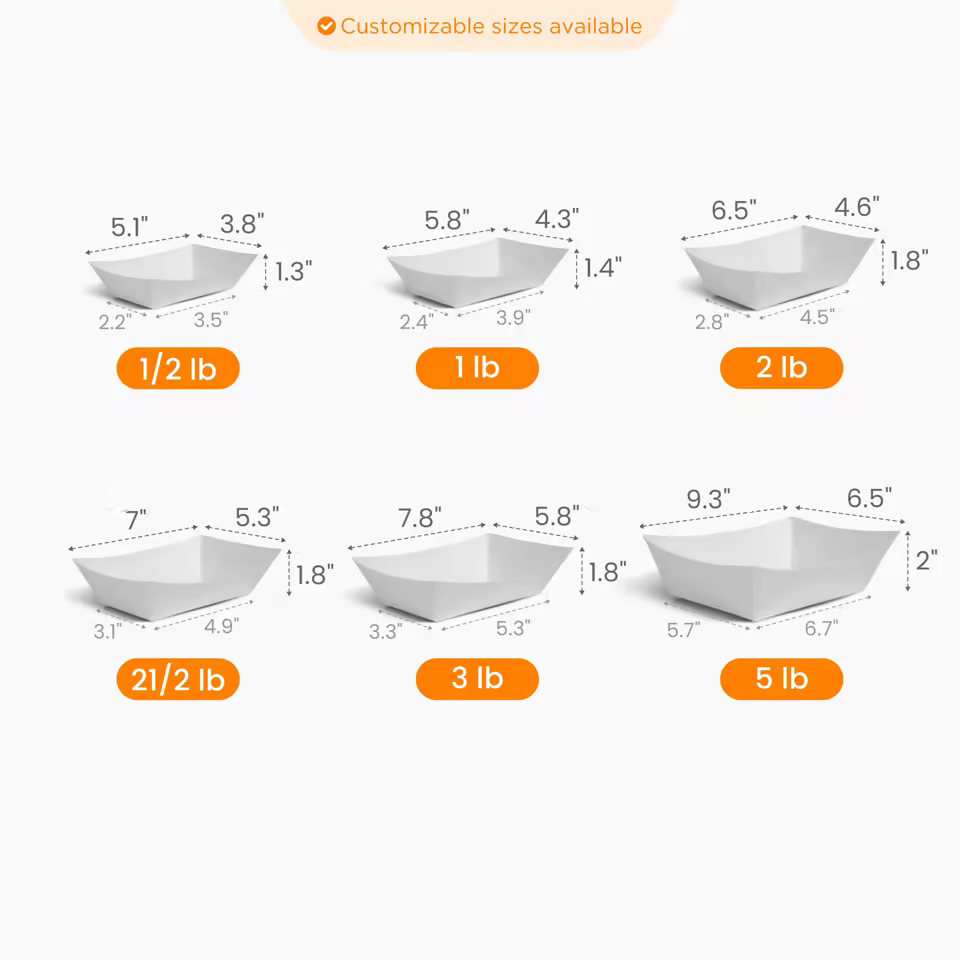 Paper Food Boat Size