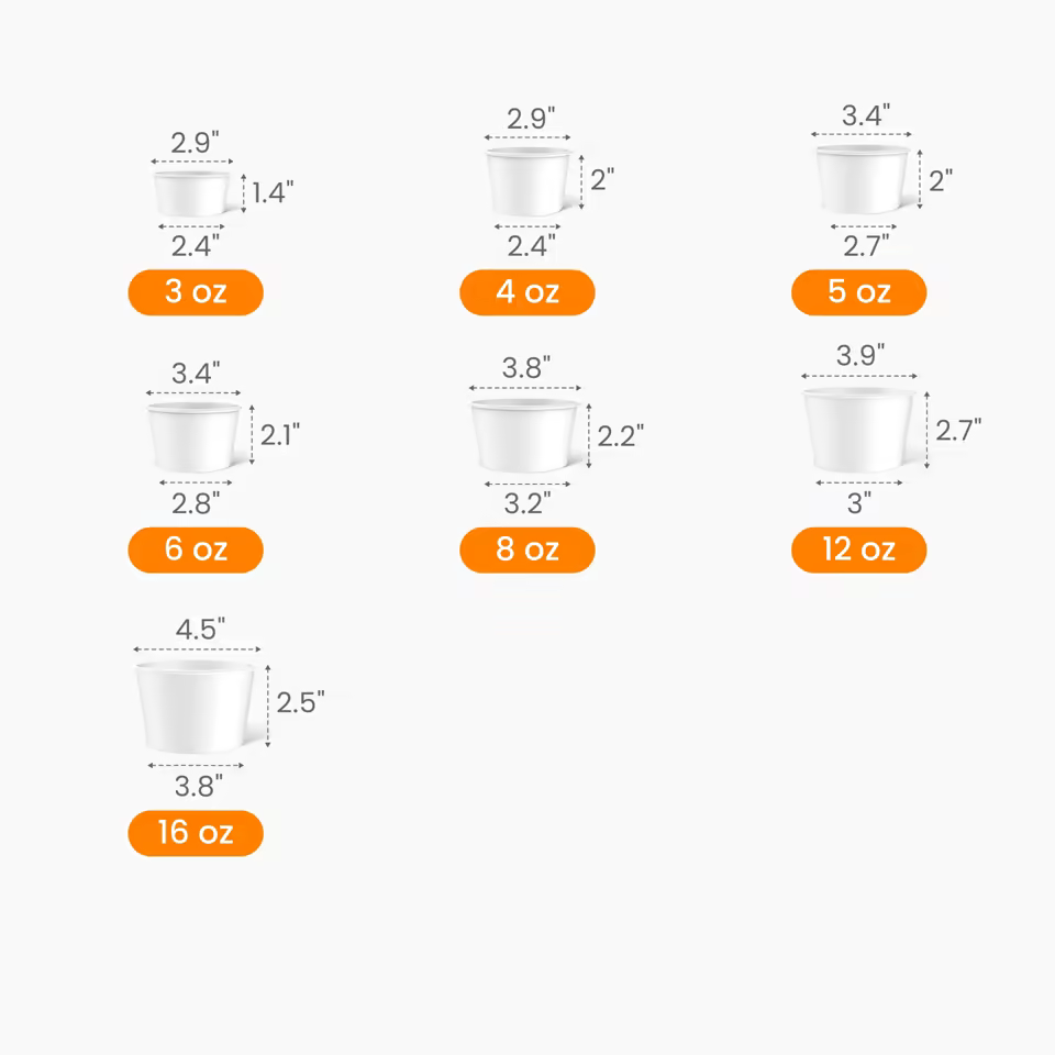 Paper Ice Cream Cup Size