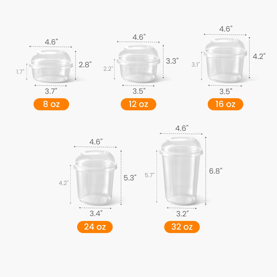 Clear Acai Bowl Container Size