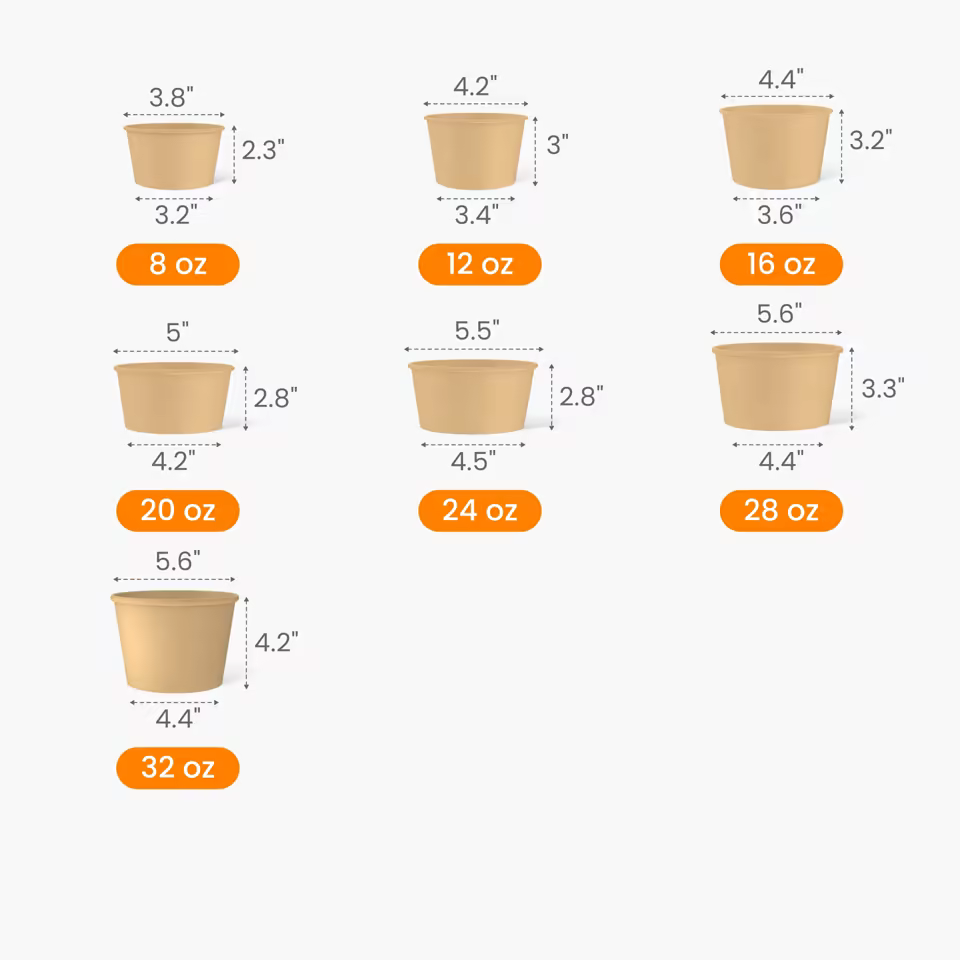 Kraft Paper Bowl Size