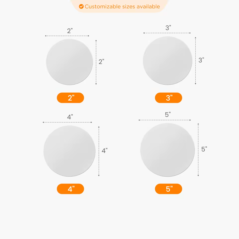 Custom Round Sticker Size