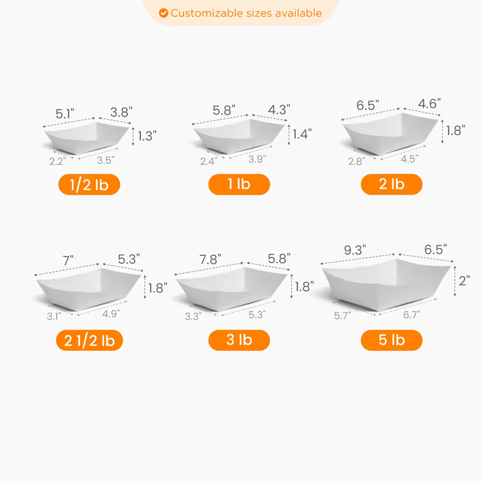 Paper Food Boat Size