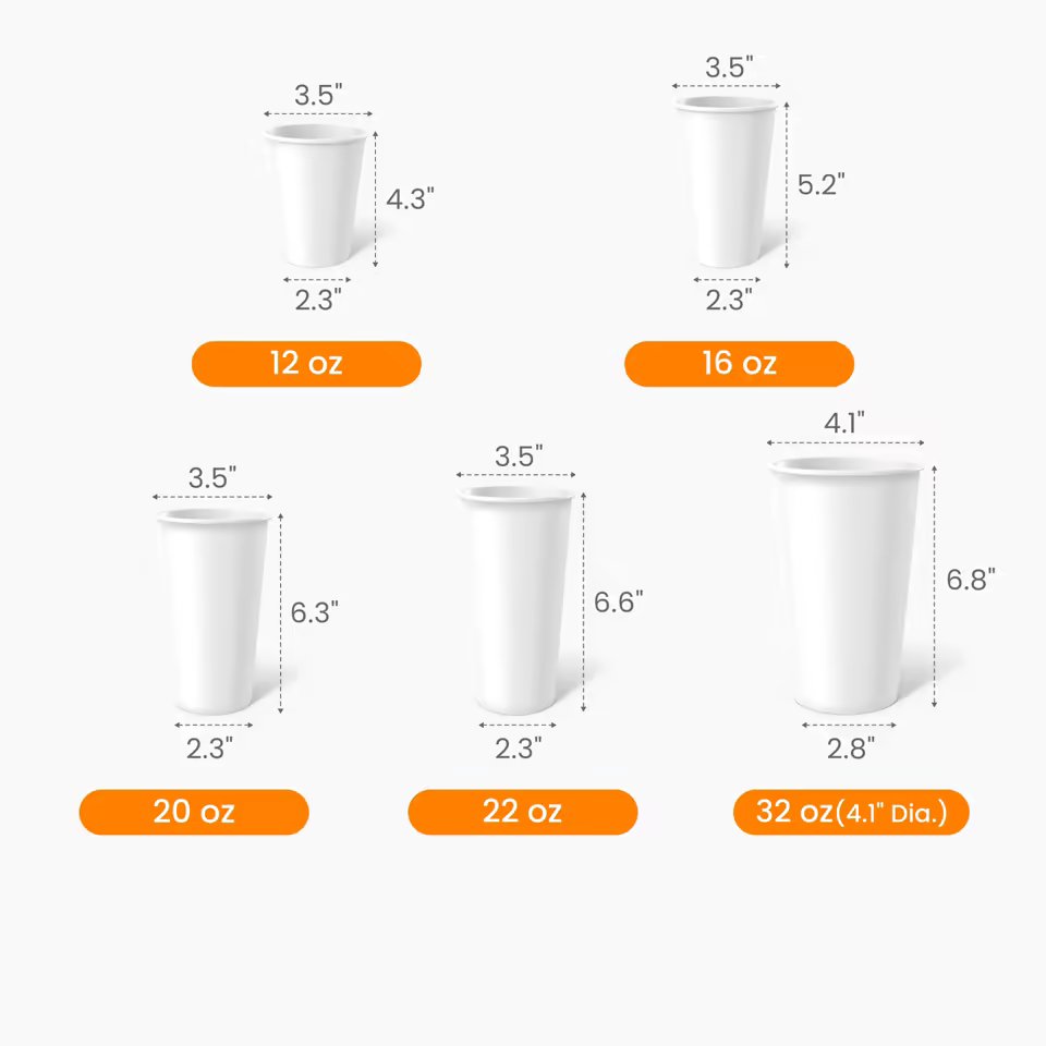 Custom Paper Cold Cup Size