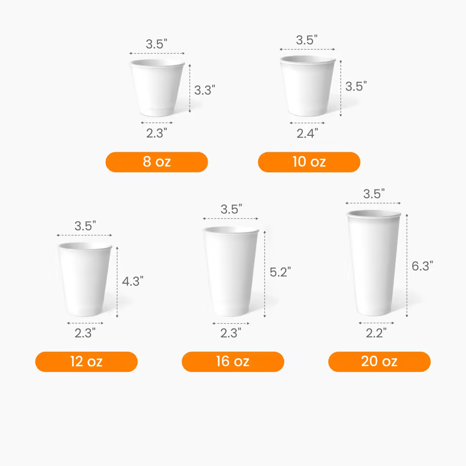 Double-Wall Paper Hot Cup Size