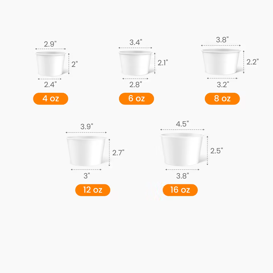 Paper Ice Cream Cup Size