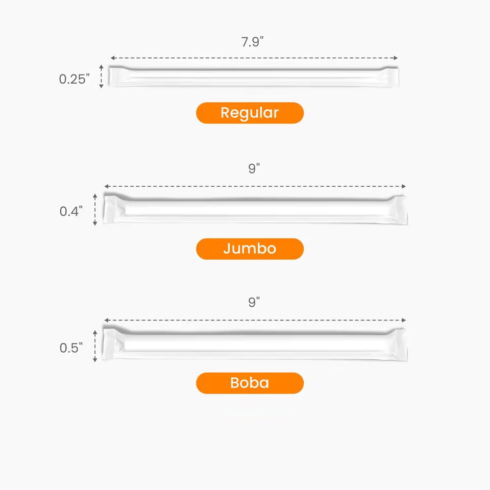 Straw w/ Paper Wrapping Size