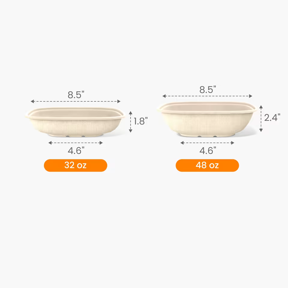 Square Fiber Bowl Size