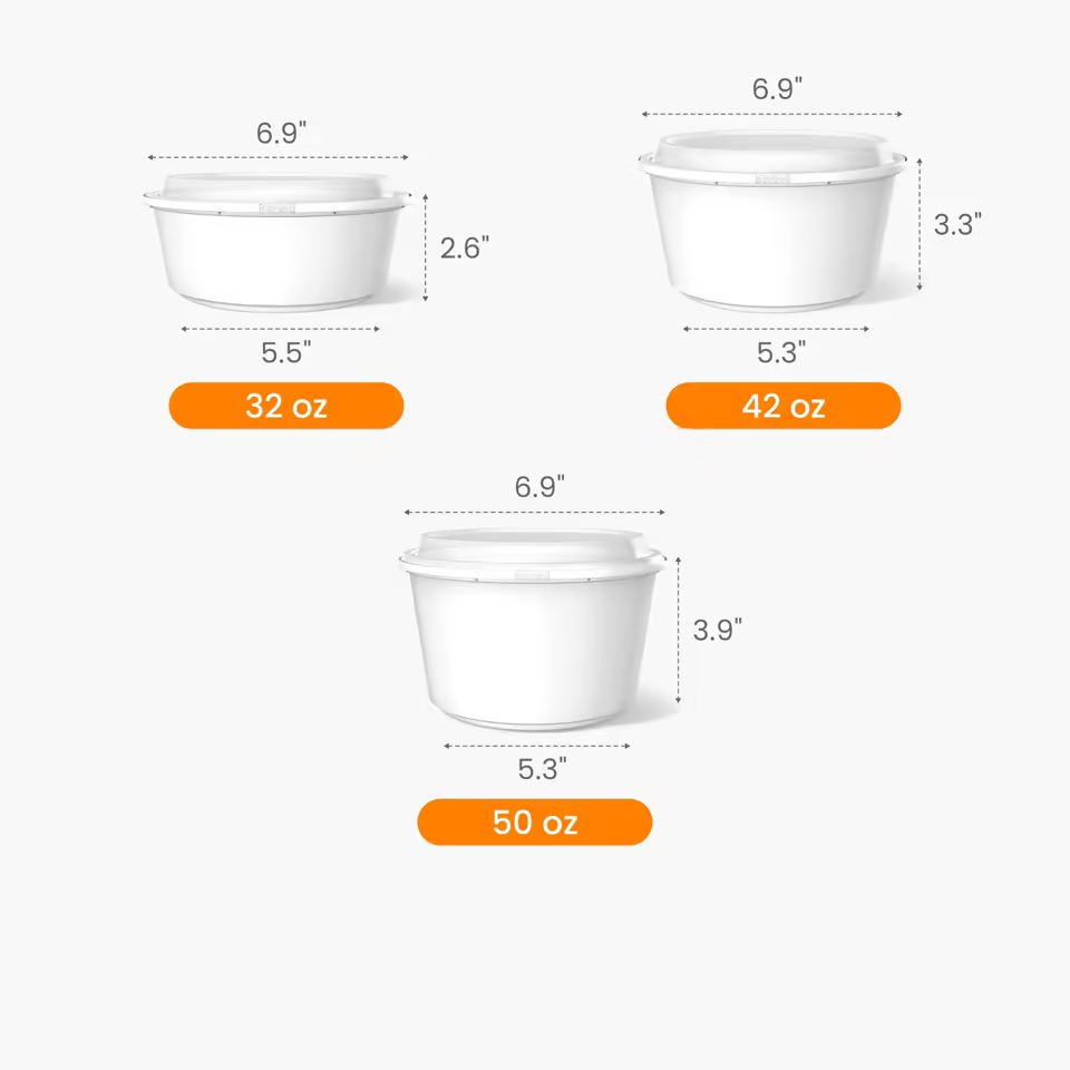 Plastic Soup Bowl with Lid Size