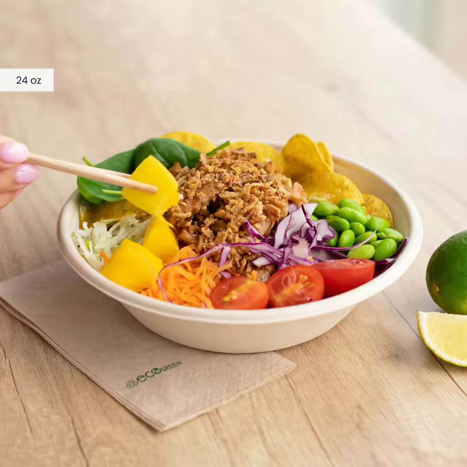 Food Safe Round Fiber Bowl