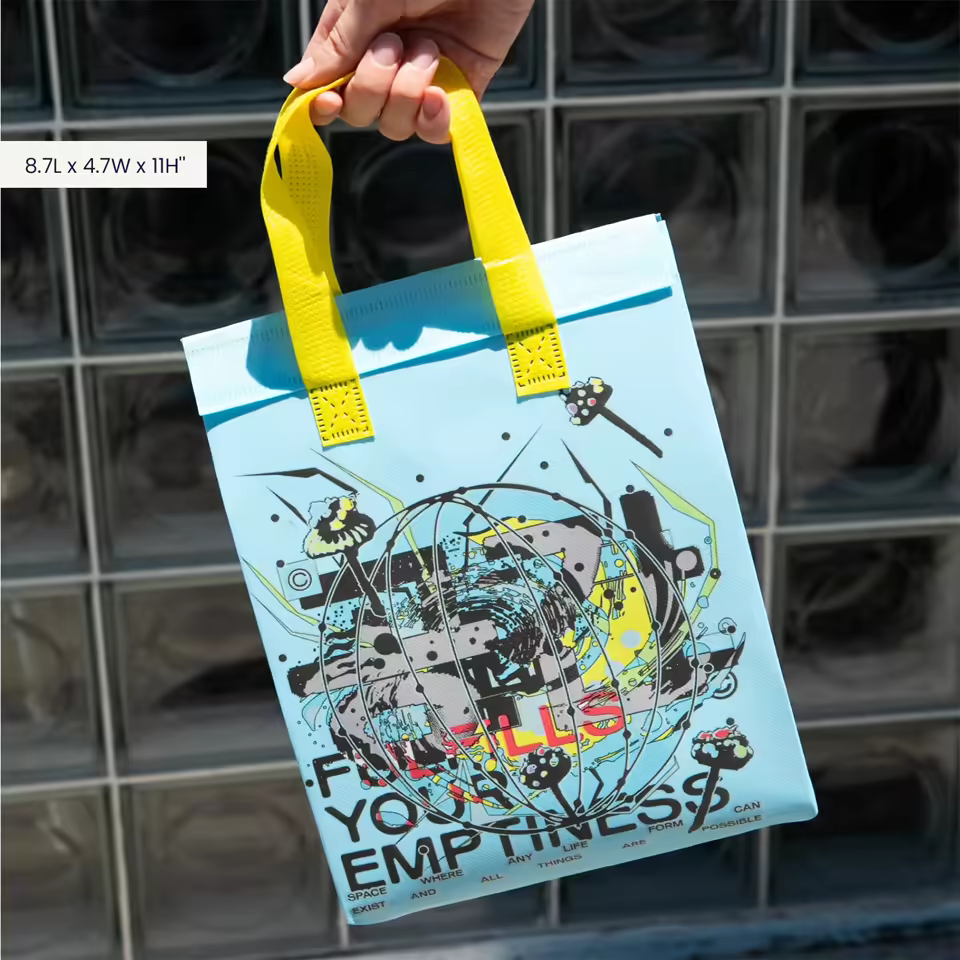 Blue Water-Resistant Takeout Bag