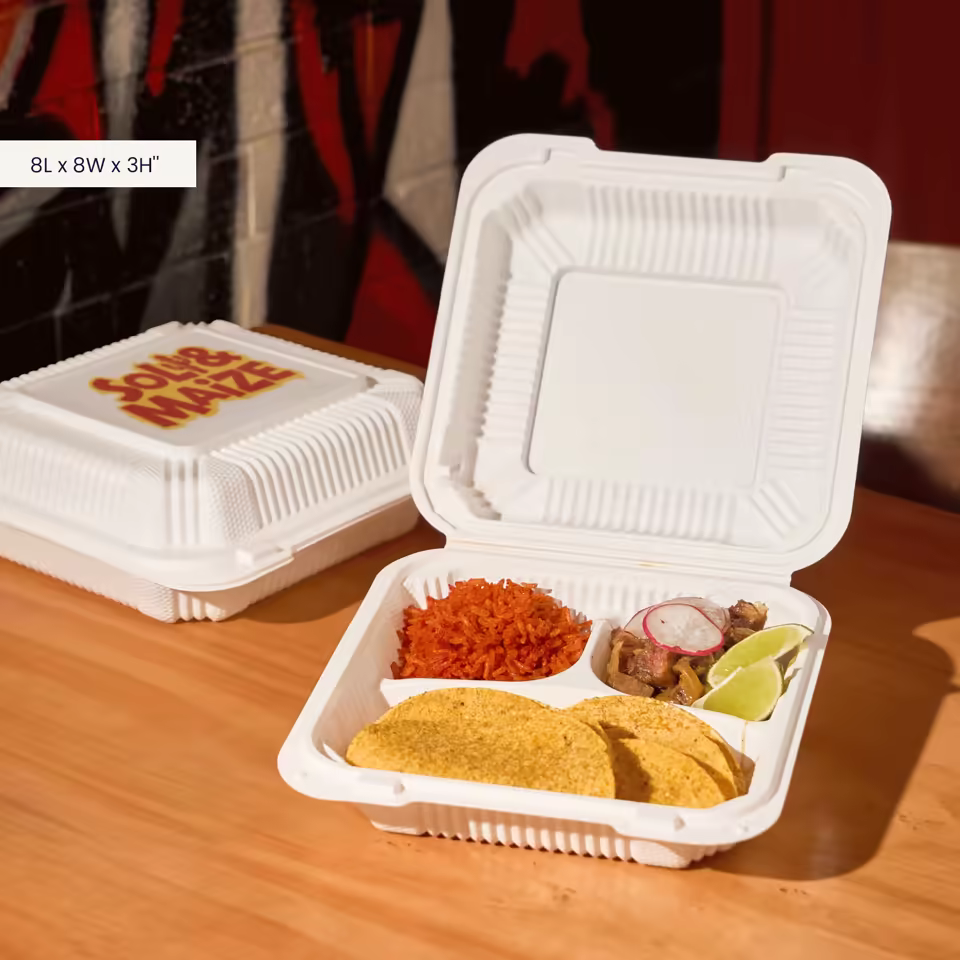 Custom 3-Comp Mineral-Filled Hinged Plastic Container with Free Design