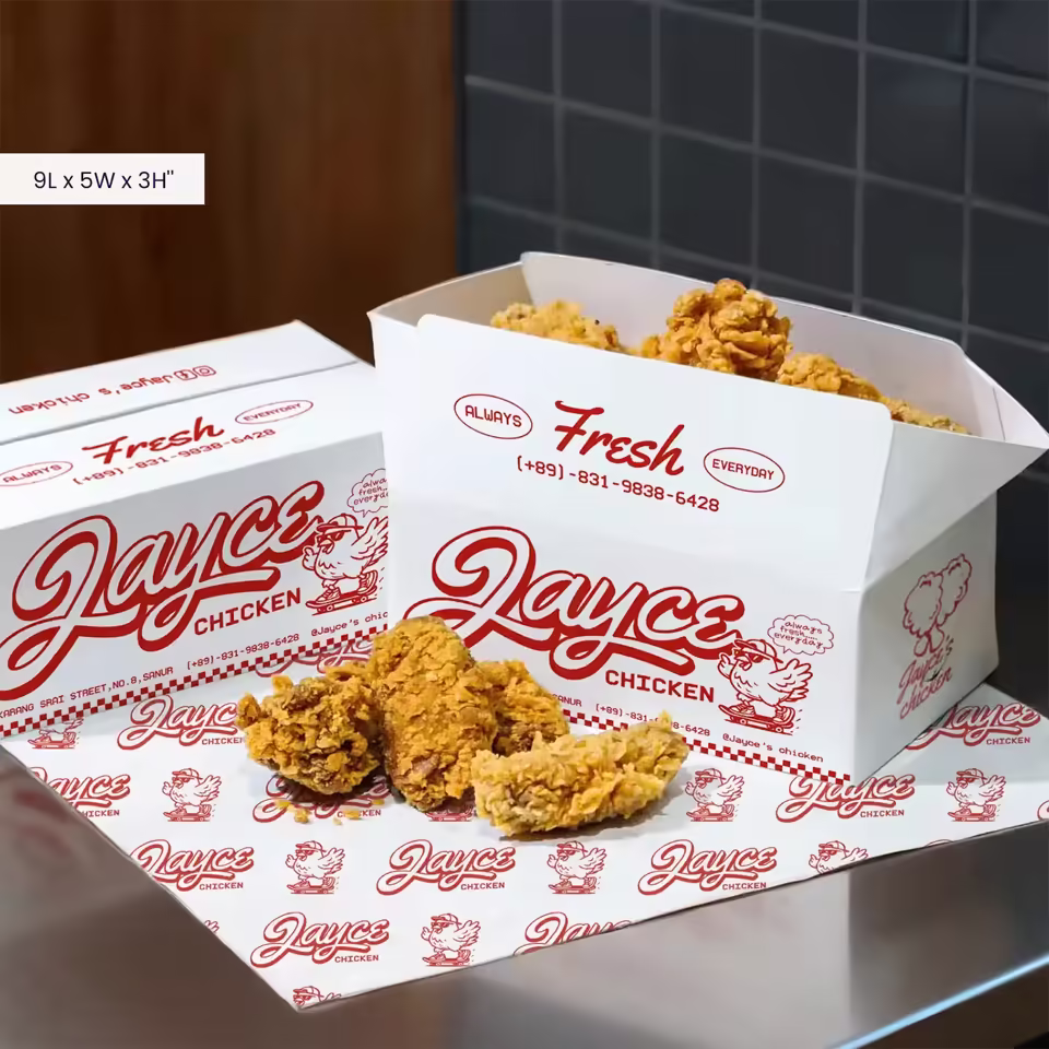 Printed Fried Chicken Boxes with Free Design