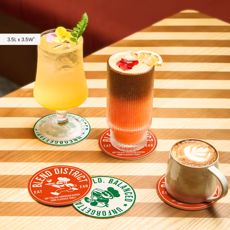 Custom Round Paper Coasters Red And Green Printed Disposable