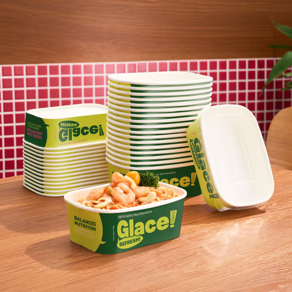 Custom Rectangular Paper Meal Prep Container With Grease-Resistant Coating