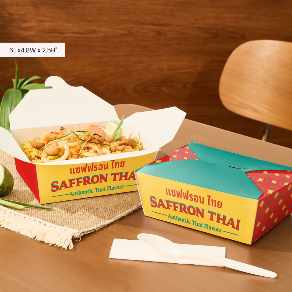 Vibrant Branded Foldable Food Box For Crispy Take-Out