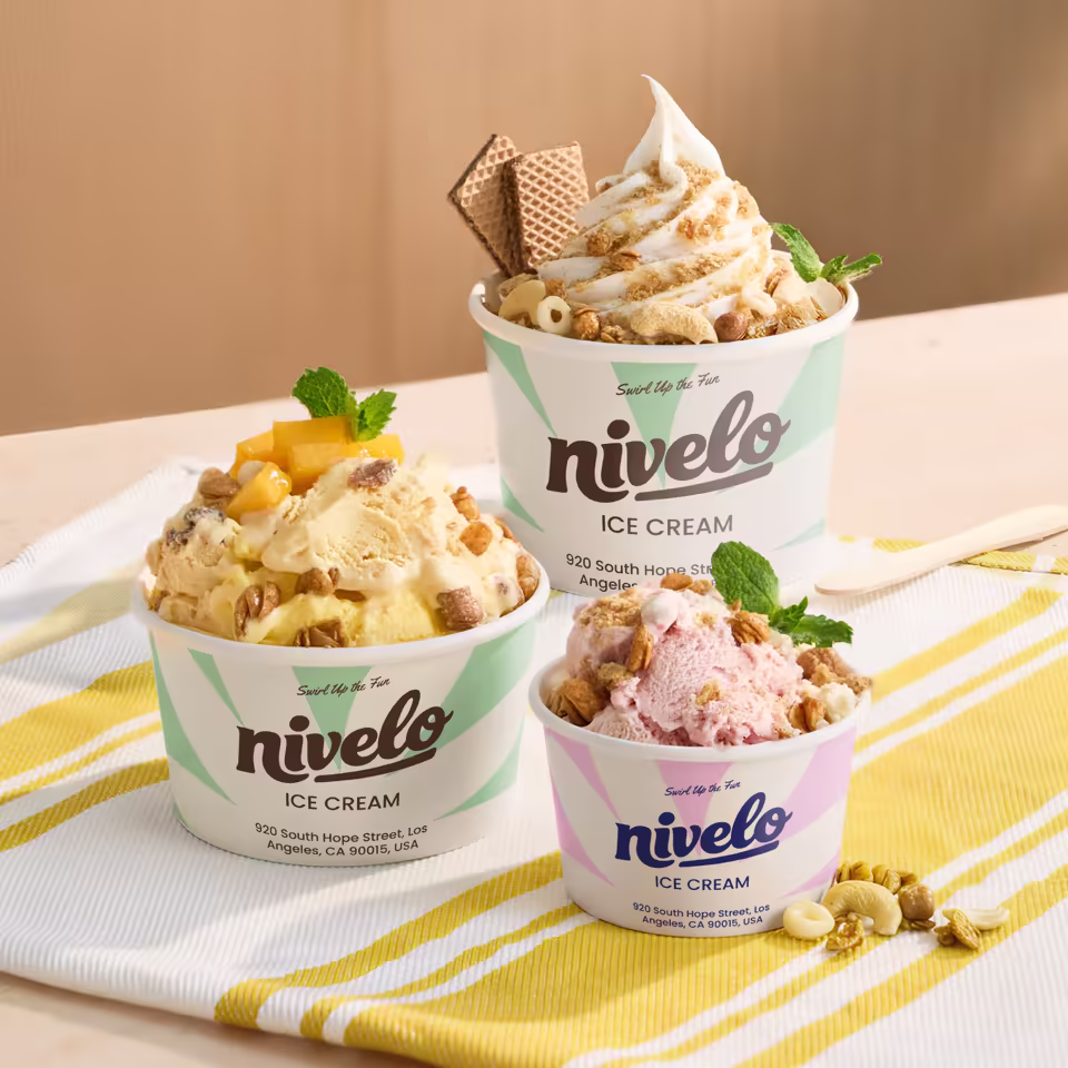 Custom Kraft Paper Ice Cream Cups Moisture Resistant