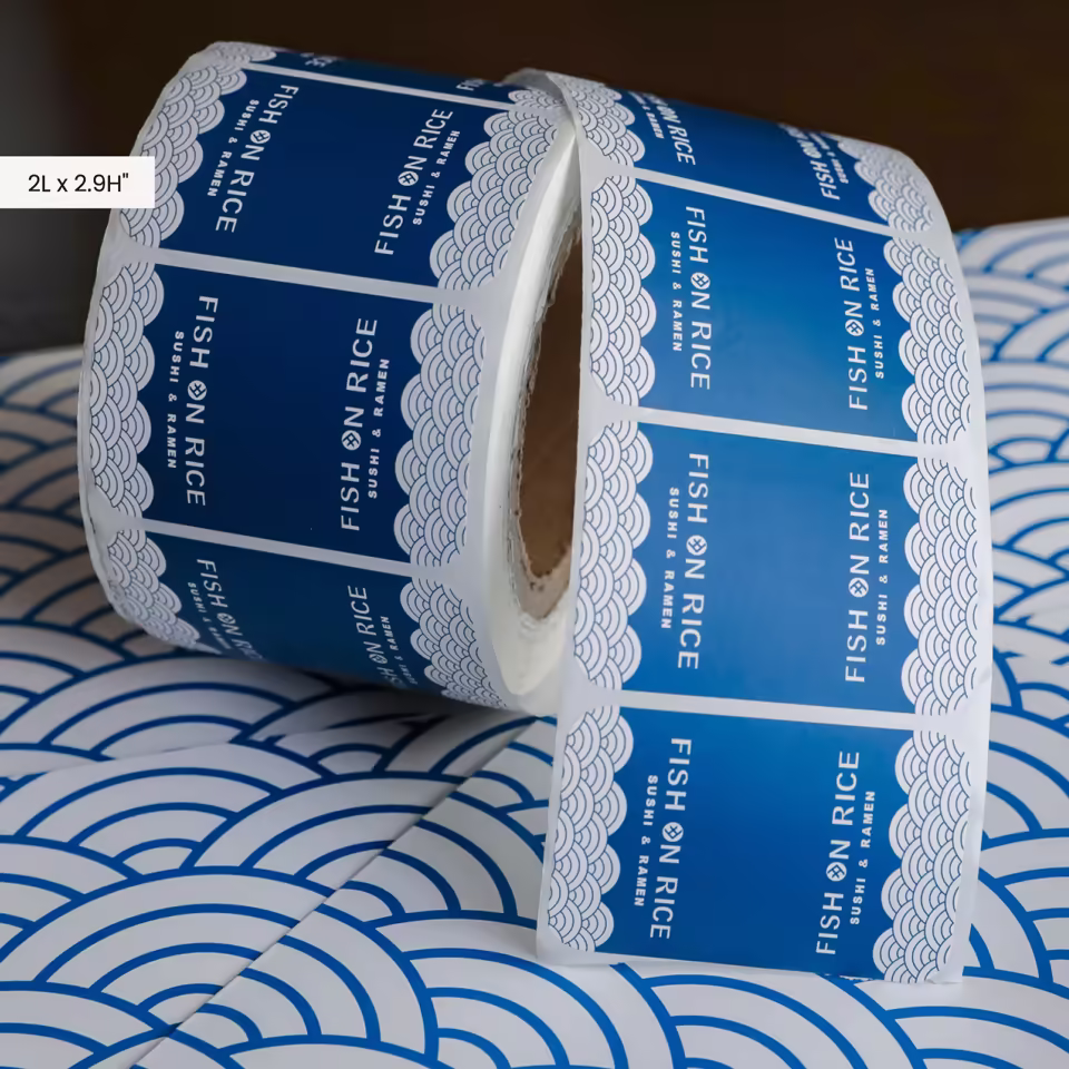 Easy Peel Liner Custom Round Labels For Takeout Packaging