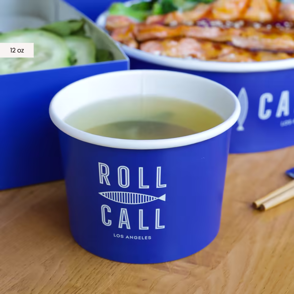 Custom Blue Paper Bowl Greaseproof Leak-Resistant Recyclable To Go
