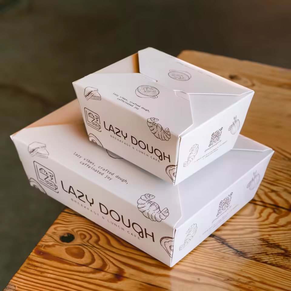 Eco Friendly Recyclable Paper Takeout Container With Vent Holes