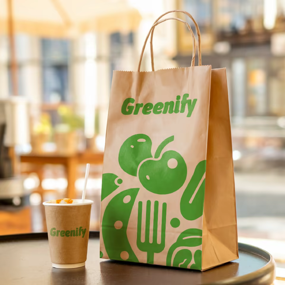 Wholesale Brown Paper Bag with Printed Logo