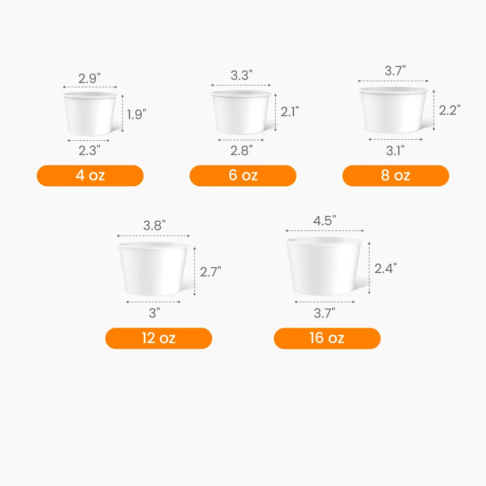 Paper Ice Cream Cup Size