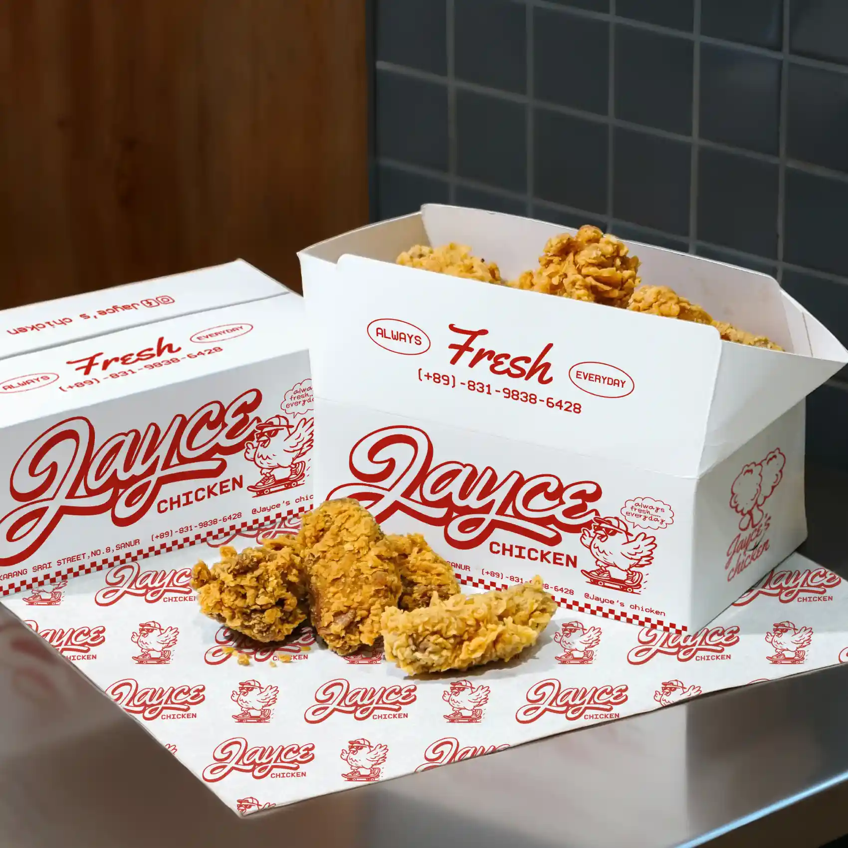 Printed Fried Chicken Boxes with Free Design