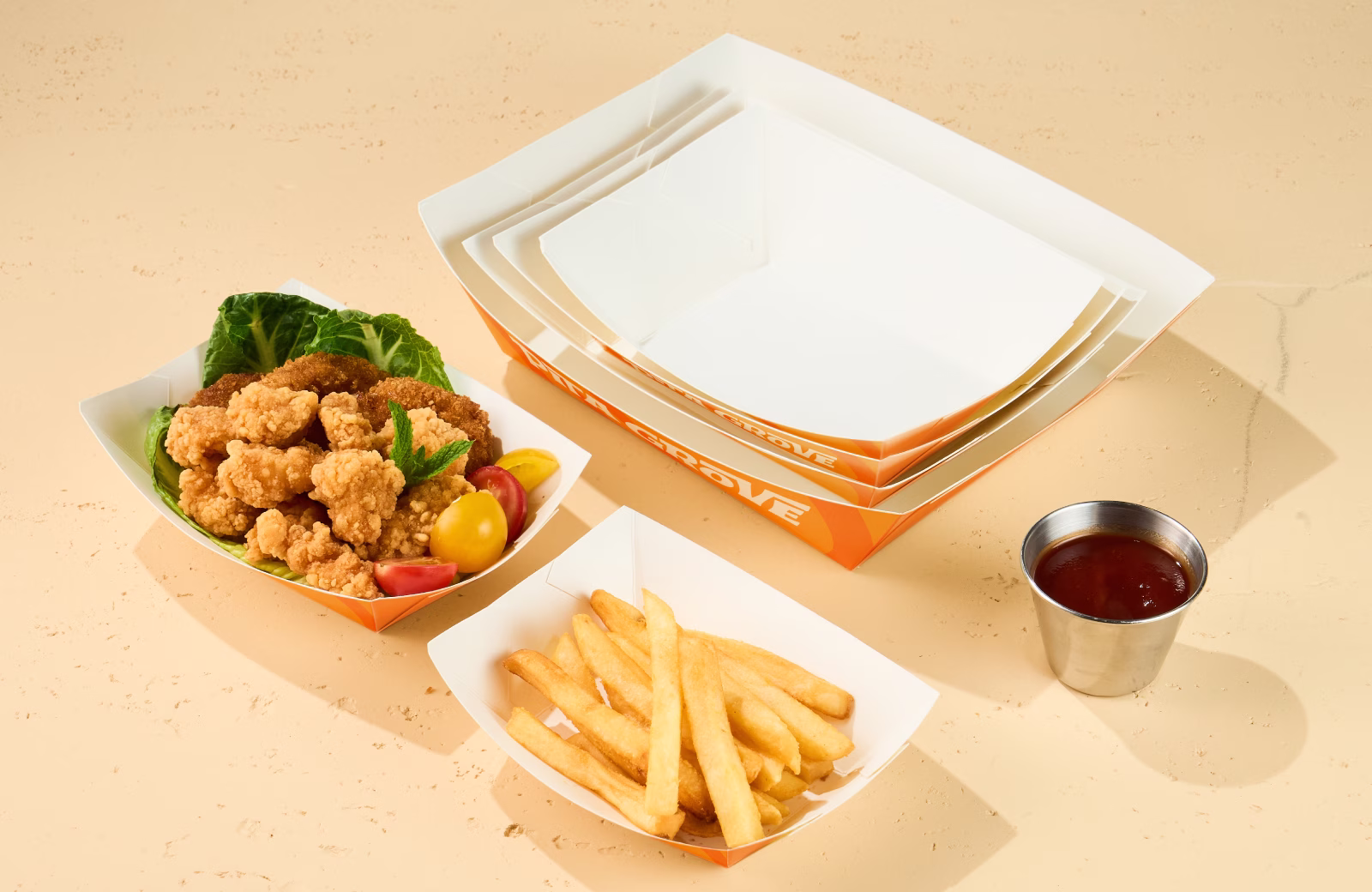 Custom-Sized Paper Boat Trays